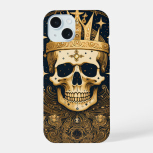 Mystic Skull King Crown on Skeleton Dark Academia iPhone 15 Case