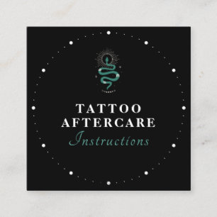 Mystic Snake Green Tattoo Aftercare Instructions S Square Business Card
