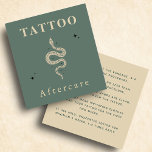 Mystic Snake Tattoo Aftercare Instructions Trendy Square Business Card<br><div class="desc">These cool business cards featuring tattoo aftercare instructions ~ Example ~ would be perfect for Tattoo artist or Tattoo salon. Easily change the text and add your own details, by clicking on the "personalise this template" option. If you have any design related questions/requests or need help with customisation, please do...</div>