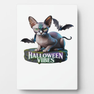 Mystic Sphynx Cat Halloween Aura Classic T-Shirt Plaque