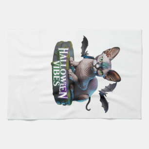 Mystic Sphynx Cat Halloween Aura Classic T-Shirt Tea Towel