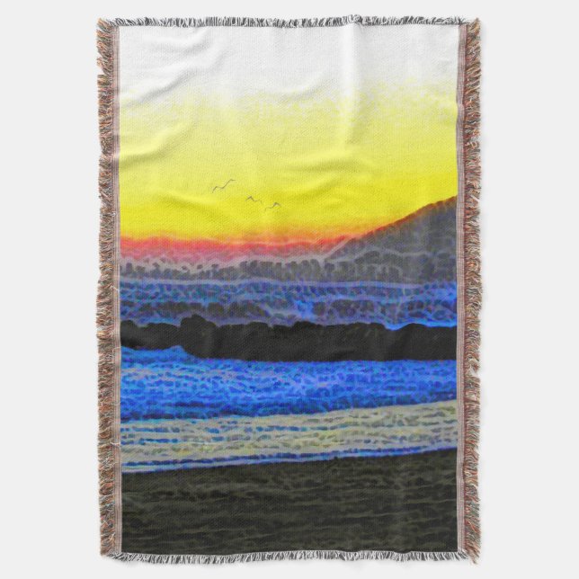Mystic Sunset  Throw Blanket (Front Vertical)