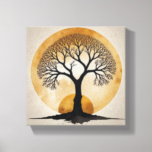 Mystic Sunset Tree – Nature & Spiritual Design Canvas Print