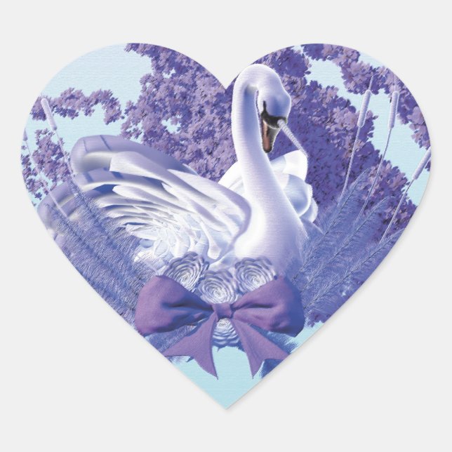 mystic swan heart sticker (Front)