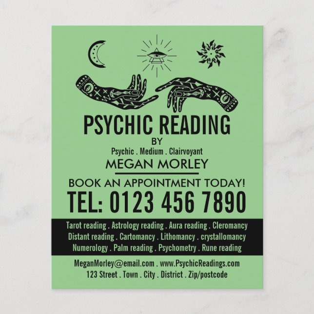 Mystic Symbols, Psychic Reading Advertising Flyer (Front)