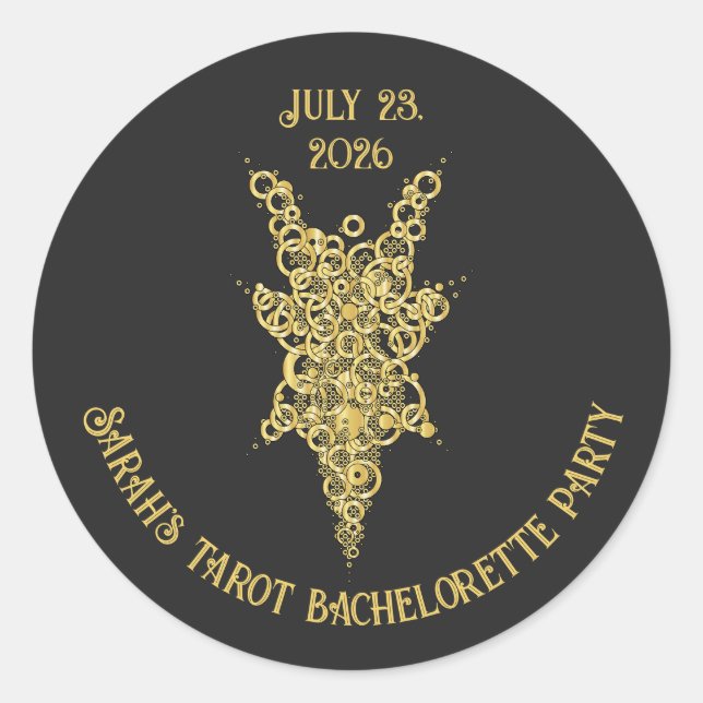 Mystic Tarot  Bachelorette Party Classic Round Sticker (Front)