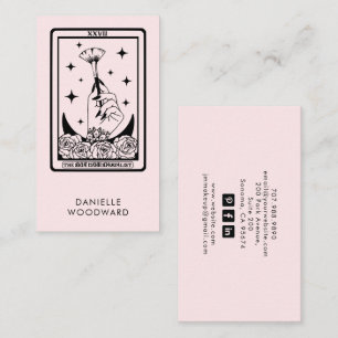 Mystic Tarot Esthetician Branding Blush Pink Business Card