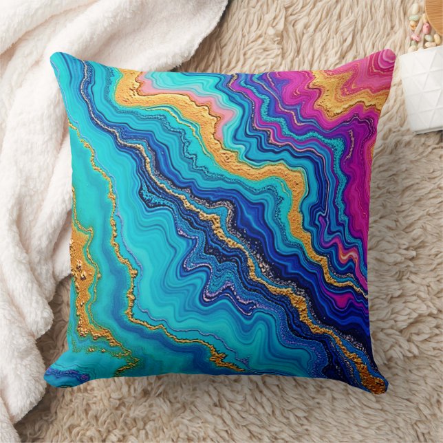 Mystic Teal & Gold Energy Cushion (Blanket)