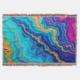Mystic Teal & Gold Energy Throw Blanket