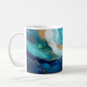 Mystic Tides: The Art of Cobalt and Teal Coffee Mug