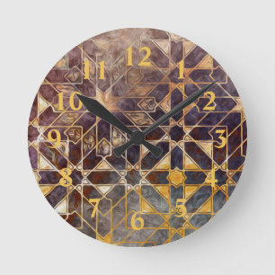Mystic Tiles I Round Clock