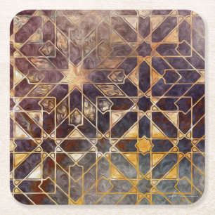 Mystic Tiles I Square Paper Coaster