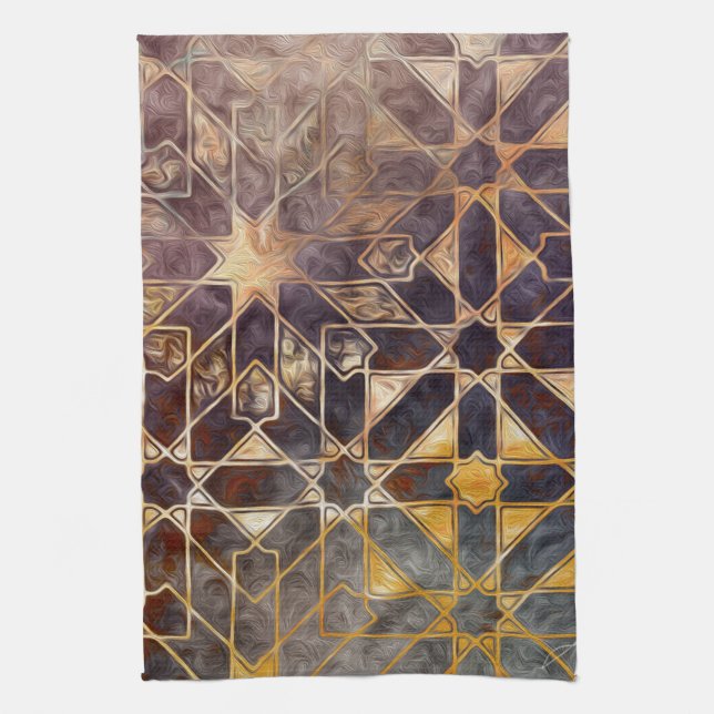 Mystic Tiles I Tea Towel (Vertical)