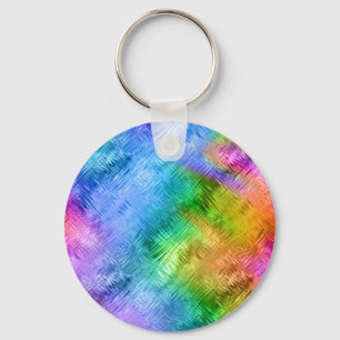 Mystic Topaz Blue Glassy Texture Key Ring
