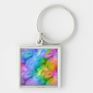 Mystic Topaz Blue Glassy Texture Key Ring