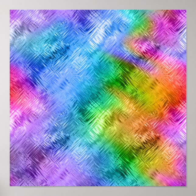 Mystic Topaz Blue Glassy Texture Poster (Front)