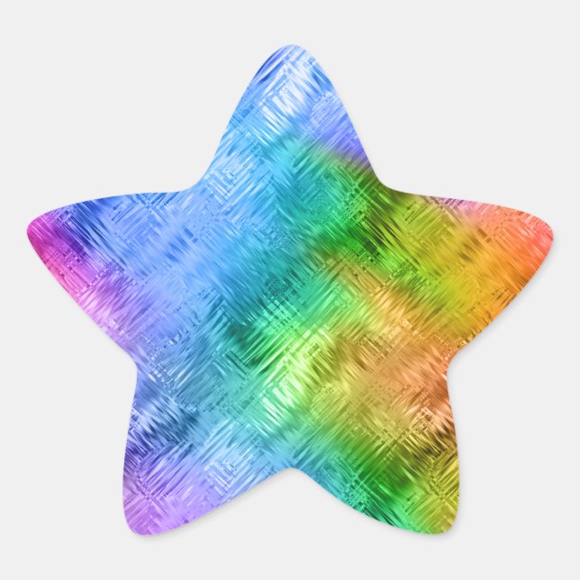 Mystic Topaz Blue Glassy Texture Star Sticker (Front)
