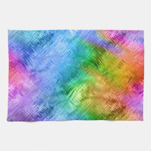 Mystic Topaz Blue Glassy Texture Tea Towel