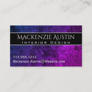Mystic-Topaz Office   Chic Blue Purple Pink Ombre Business Card