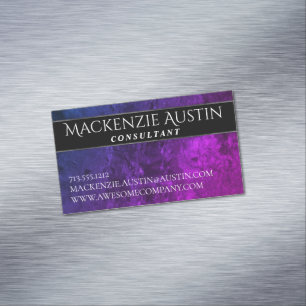Mystic-Topaz Ombre   Blue Purple Pink Branding Magnetic Business Card