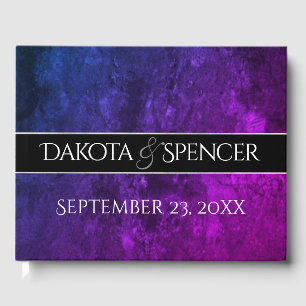 Mystic-Topaz Wedding   Blue Purple Reception Party Guest Book