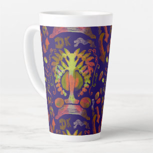 "Mystic Tree of Life – Folk Art Pattern" Latte Mug