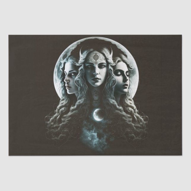 Mystic Triple Goddess Twist Decoupage Tissue Paper (Front)