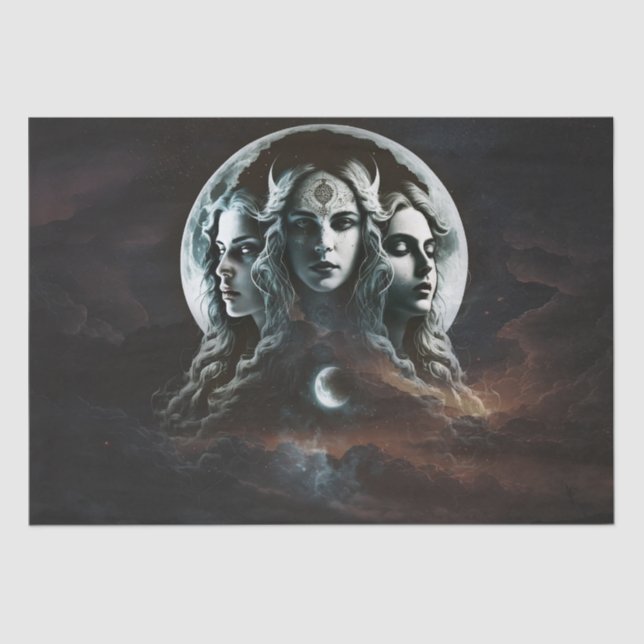 Mystic Triple Goddess Twist Decoupage Tissue Paper (Front)