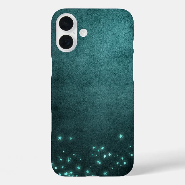 Mystic Twilight Stars | Deep Teal Green Neon Glow Case-Mate iPhone Case (Back)