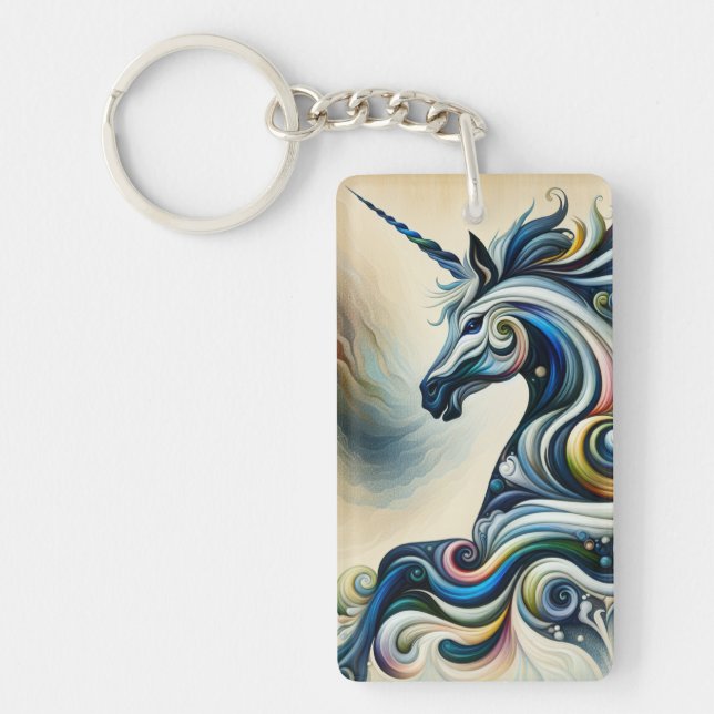 Mystic Unicorn Swirl Key Ring (Front)