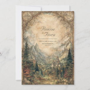 Mystic Valley Castle Enchanted Wedding  Invitation