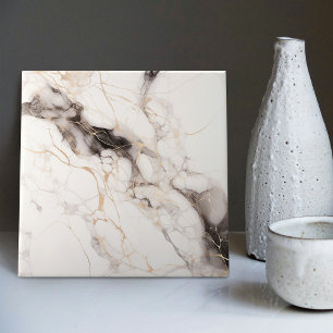 Mystic Veins Faux Smoky Marble Tile Print