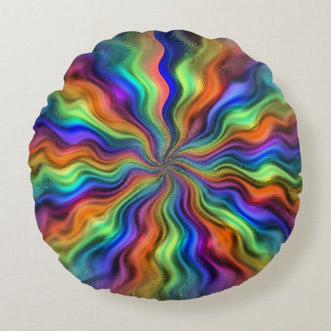 Mystic Vibrations Round Throw Pillow (Front)