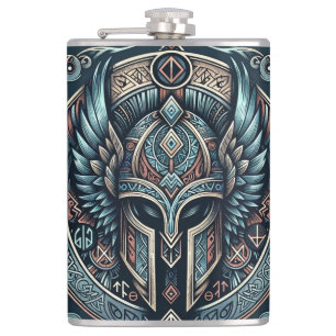 Mystic Viking Rune Helmet Hip Flask
