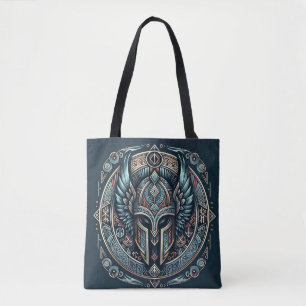 Mystic Viking Rune Helmet  Tote Bag