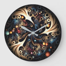 Mystic Vortex Cool Gold Acrylic Wall Clock
