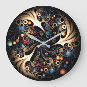 Mystic Vortex Cool Gold Acrylic Wall Clock