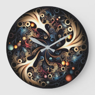 Mystic Vortex Cool Gold Acrylic Wall Clock