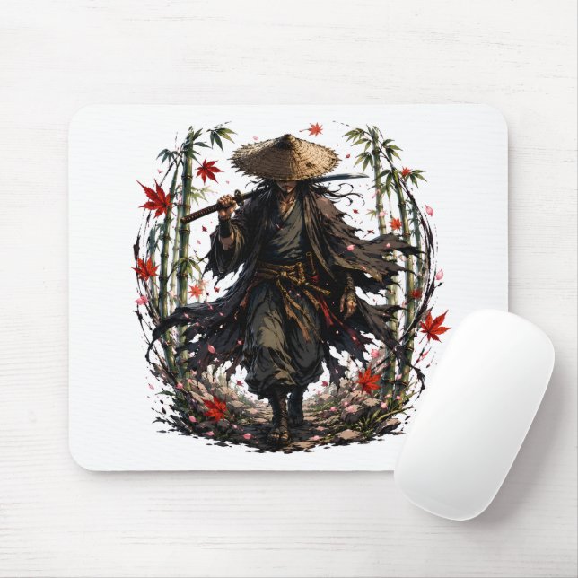 Mystic Wandering Ronin Mug | Samurai Warrior in Ba Mouse Mat (With Mouse)