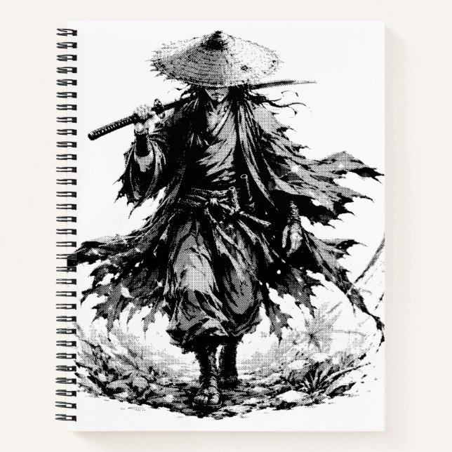 Mystic Wandering Ronin Mug | Samurai Warrior in Ba Notebook (Front)