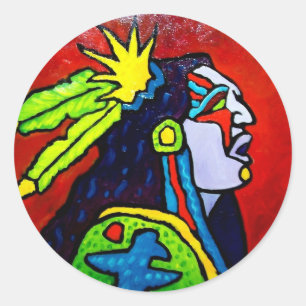 Mystic Warrior # 1 by Piliero Classic Round Sticker
