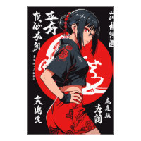 Mystic Warrior in Crimson Moonlight