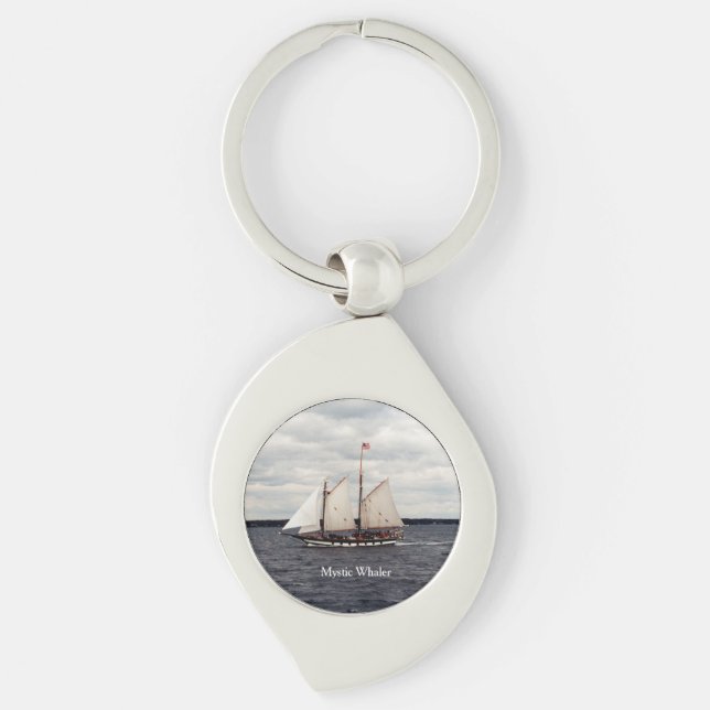Mystic Whaler metal key chain (Front)