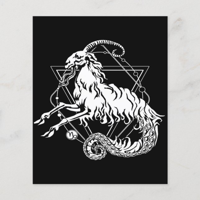 Mystic White Capricorn | Zodiac Star Flyer (Front)