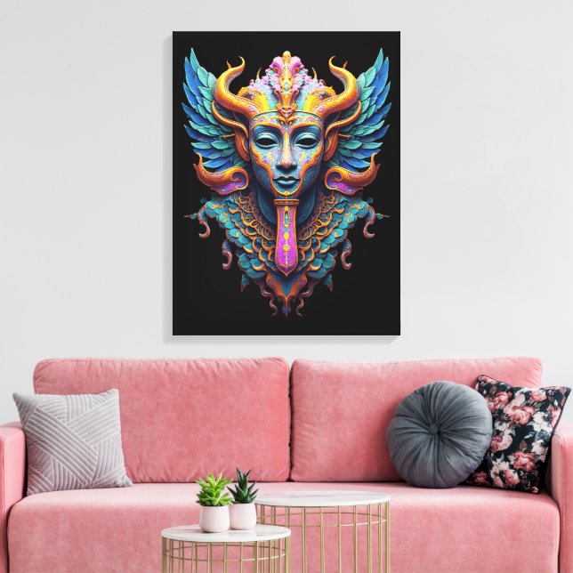 Mystic Winged Deity Canvas Print (Insitu(LivingRoom))