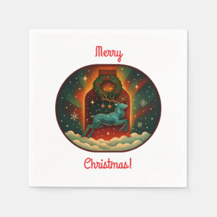 Mystic Winter Stag Napkin