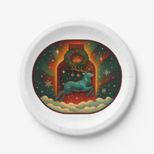 Mystic Winter Stag Paper Plate
