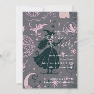 Mystic Witch Celestial Wedding Invitation