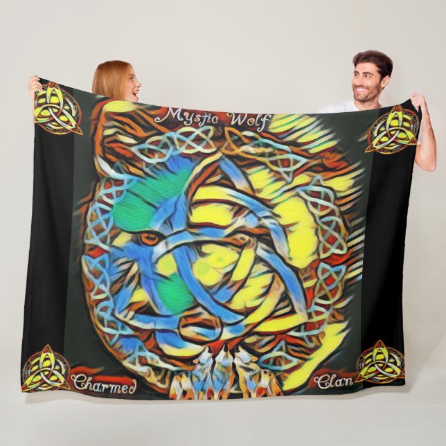 Mystic Wolf Charmed Clan Fleece Blanket, Blanket (In Situ)