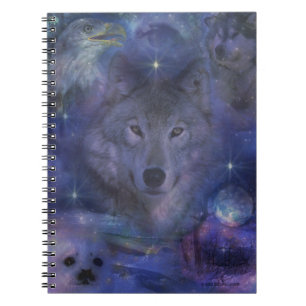 Mystic Wolf in the Moonlight Notebook